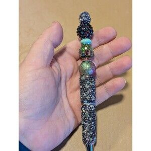 Pink Rhinestone Metallic Beaded Pen Handmade Purple Ab Rhinestone Mett Pen White